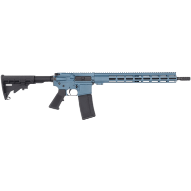 Great Lakes Firearms AR-15 Rifle, 16" Black Nitride Threaded Barrel Blue Titanium Cerakote Aluminum Receiver w/Picatinny Rail M-LOK Handguard Black Polymer Stock Mil-Spec Grip 30+1rd 223 Wylde - GL15223BLU
