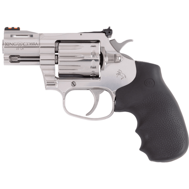 Colt Mfg King Cobra Revolver, 2" Stainless Vent Rib Barrel Stainless Cylinder & Frame Black Rubber Grip 10 Shot 22 LR - KCOBRA22SP2RFO