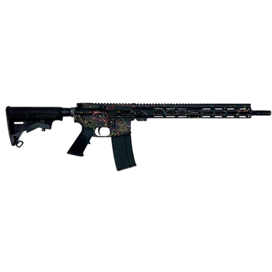 Great Lakes Firearms AR-15 Splatter Series Rifle, 16" Black Nitride Threaded Barrel Black Spatter Cerakote Aluminum Receiver w/Picatinny Rail M-LOK Handguard Black Polymer Stock Mil-Spec Grip 30+1rd 223 Wylde - GL15223SBLK
