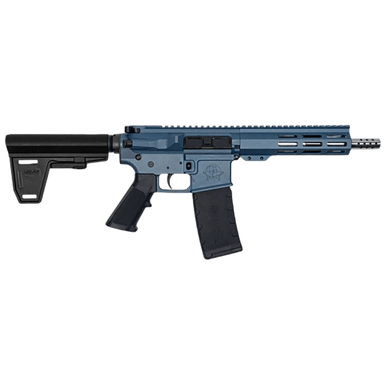 Great Lakes Firearms AR-15 Rifle, 7.50" Black Nitride Threaded Barrel M-LOK Handguard Blue Titanium Cerakote Aluminum Receiver w/Picatinny Rail Black Polymer Mil-Spec Grip 30+1rd 223 Wylde - GL15223SSPBBLU