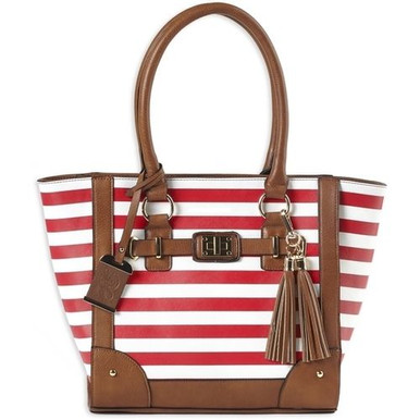 Bulldog BDP051 Tote Cherry Stripe Leather 17" x 12" x 5"