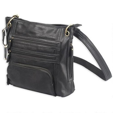Bulldog BDP038 Cross Body Black Leather 14" x 12" x 3"