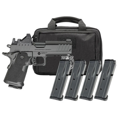 Springfield Armory 1911 DS Prodigy Gear Pac Compact 9mm Luger 15+1 4.25" Black DLC Match Grade Barrel PH9116AOSPAC