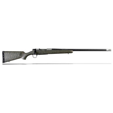 Christensen Arms CA10299H14213 Ridgeline Full Size 6.5 Creedmoor 4+1, 24" Natural Stainless Target Profile/Threaded Steel Barrel, Natural Stainless Aluminum Receiver, Green w/Black/Tan Webbing Fixed Sporter Stock, Right Hand