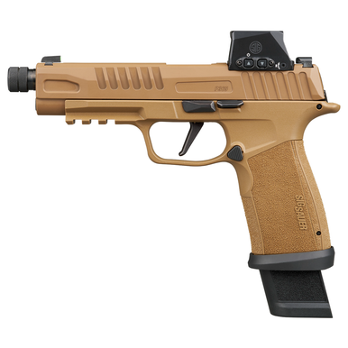 Sig Sauer 365XF9CTACTBRXSL P365 Fuse TACOPS w/Optic 9mm Luger 21+1 5.10" Black DLC Threaded Barrel, Coyote Cerakote, Optic Ready