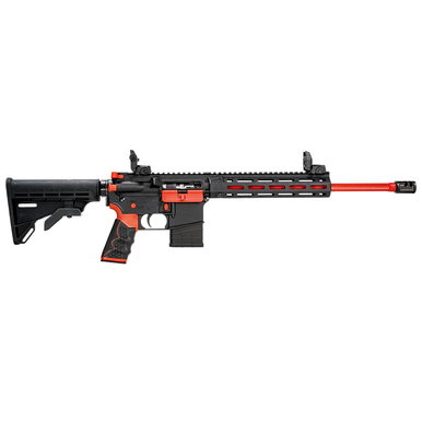 Tippmann Arms A101342 M4-22 Redline 22 LR 10+1 16" Red Duracoat Fluted Threaded Barrel, Matte Black/Red