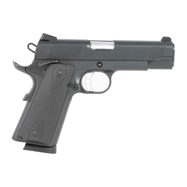 Tisas Arms 10100119 1911 Carry 45 ACP 8+1 4.25" Black Cerakote Carbon Steel Serrated Slide & Frame w/Beavertail