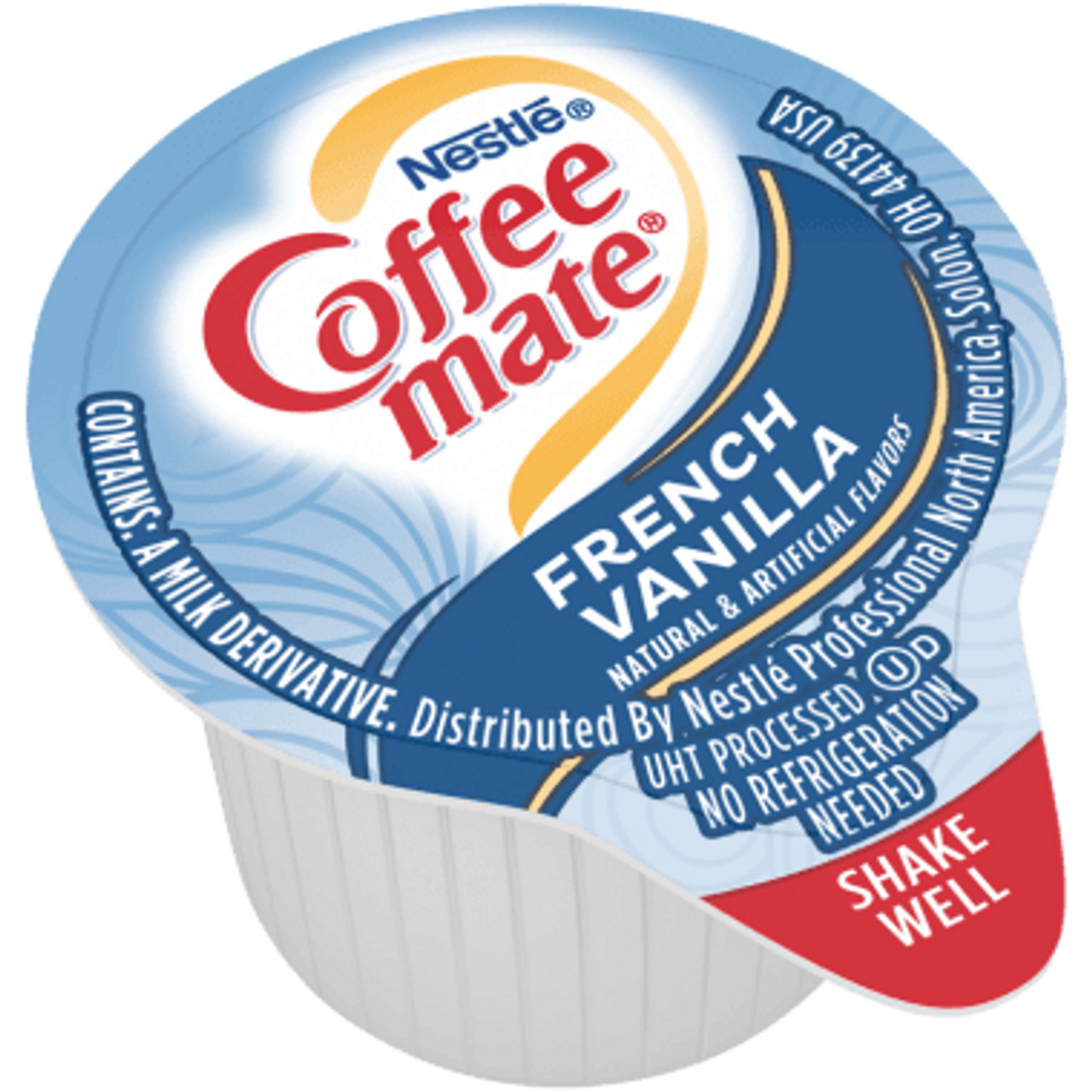 Nestle Coffee mate French Vanilla flavored liquid creamer singles are irresistible. Within each cup is a harmonious blend between a deliciously rich, velvety smooth classic and bright French Vanilla notes that will enhance and enrich your coffee offering. Packaged in a 180-count box, these are the perfect solution for a delicious and convenient option to customize your favorite beverage