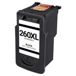 Canon PG-260XL (3706C001) High Yield Black Remanufactured Ink Cartridge with ePatch (shows ink level)