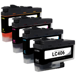 Brother LC406 4 Pack BCMY Remanufactured Ink Cartridge
