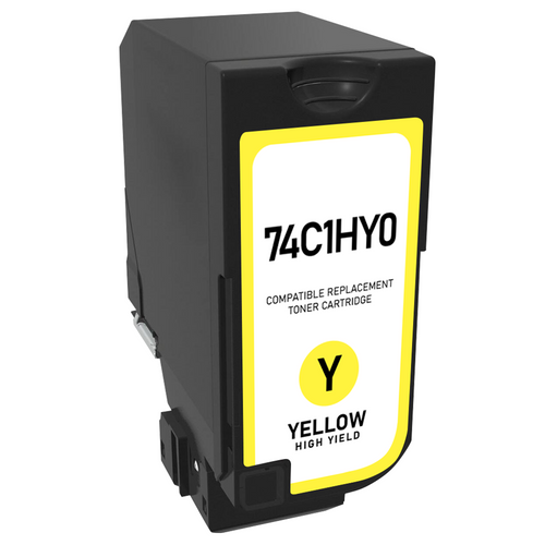 Lexmark 74C1HY0 High-Yield Yellow Remanufactured Toner Cartridge