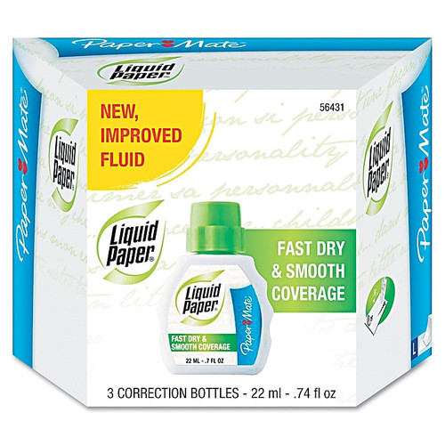 Paper Mate® Liquid Paper® Fast Dry Correction Fluid; 22 ml, White, 3/Pack (65dba87dfb7d996ba23722c3_ud)