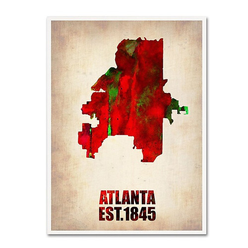 Trademark Fine Art 'Atlanta Watercolor Map' 18" x 24" Canvas Art (65dc8fa3d5d0399c333ae046_ud)