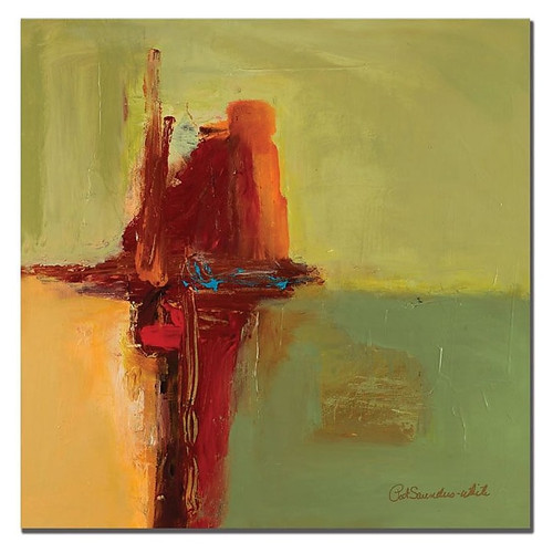 Trademark Global Pat Saunders White "Sea Fire" Canvas Art, 35" x 35" (65dc90e600faa780822773aa_ud)