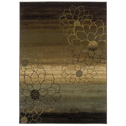 Floral Ombre Brown/ Beige Indoor Machine-made Polypropylene Area Rug  (65dc93d2bb0d80c06fcf5ed3_ud)