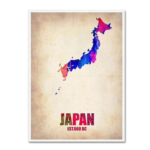 Trademark Fine Art 'Japan Watercolor Map' 35" x 47" Canvas Art (65dc9487d5d0399c333aeed2_ud)