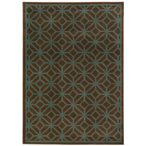 StyleHaven Outdoor Lattice Polypropylene 6'7" X 9'6" Red/Ivory Area Rug (WMEI1295R6X9L)