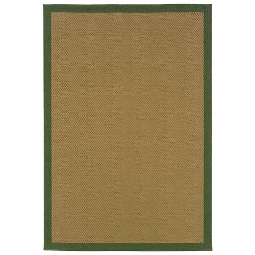 StyleHaven - Outdoor Beige/ Green Indoor/Outdoor Machine-Made Polypropylene Area Rug (7'3" X 10'6") (WLAN525G68X11L)