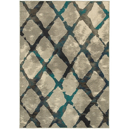 StyleHaven Transitional Border Polypropylene 6'7" X 9'1" Green/Beige Area Rug (WGNR544G16X9L)