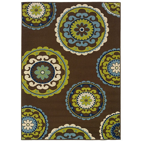 StyleHaven Transitional Floral Nylon 3'10" X 5'5" Brown/Green Area Rug (WALL054C14X6L)