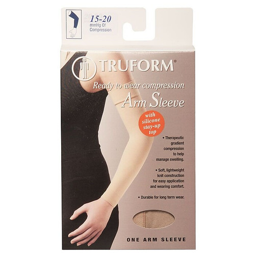 Truform Lymphedema Compression Arm Sleeve, Dot Top: 15-20 mmHg, M , (3316BG-M)