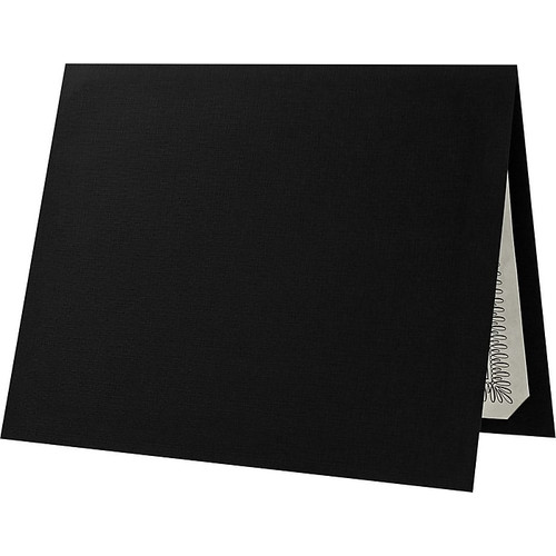 LUX Certificate Holders, 9.5" x 11", Deep Black Linen, 50/Pack (CHEL-185-DDBLK100-50)