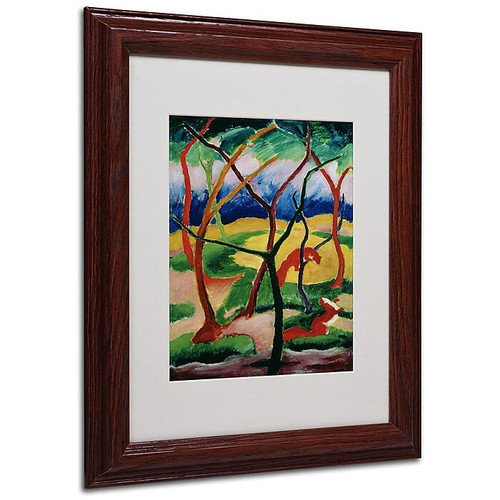 Trademark Fine Art 'Weasels Playing' 11" x 14" Wood Frame Art (65dc9a33eed7ebf2f9335b55_ud)