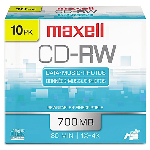 Maxell 630011 4x CD-RW, Silver, 10/Pack (65dc9c55af17c320f2dd3ec1_ud)