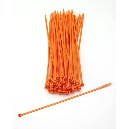 Mutual Industries Nylon Locking Ties, 11', Neon Orange, 100/Pack (65dc9dcf6eb385f5691e8f25_ud)