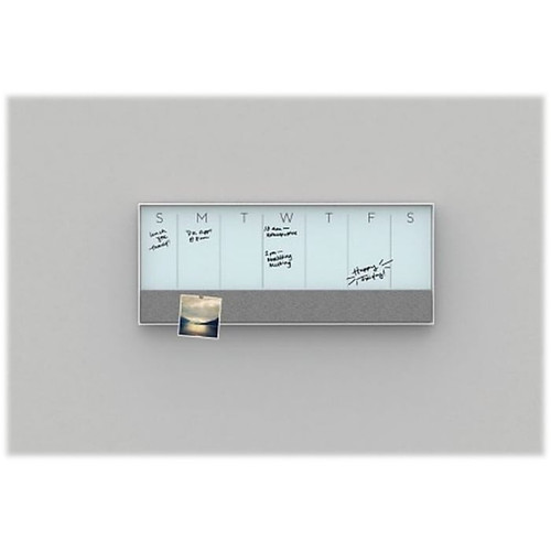 U Brands Glass Dry-Erase Whiteboard, Aluminum Frame, 3' x 1' (3199U00-01)