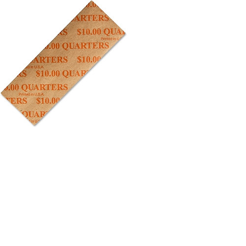 Dunbar Security Products Flat Coin Wrappers, Quarter, Orange, 1000/Box (10QF)