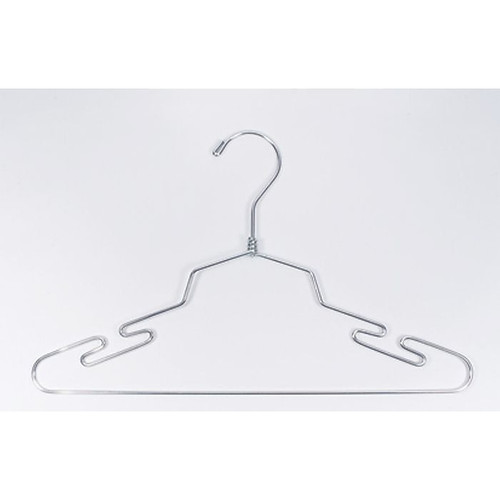 NAHANCO 14" Metal Lingerie Hanger, Chrome, 100/Pack (65dca2994f4f11f8fe39033b_ud)