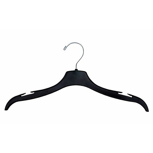 NAHANCO 17" Elegant Top Hanger, Black, 100/Pack (65dca3594f4f11f8fe39061f_ud)