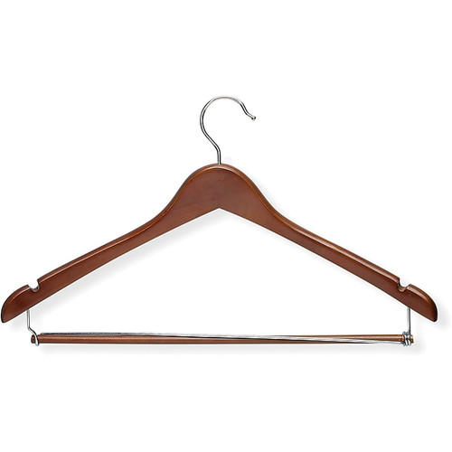 Honey Can Do Contoured Suit Hanger With Locking Bar - Cherry, 6/Pack (HNG-09042)