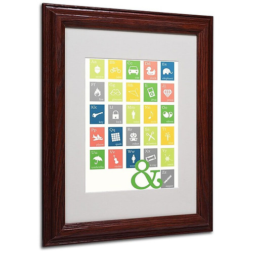Trademark Fine Art 'Alpha Bits Spring' 11" x 14" Wood Frame Art (65dca6baf99b2575f686c148_ud)