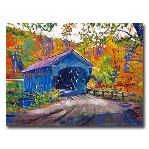 Trademark Fine Art 'Fall Comes to Downer VT' 18" x 24" Canvas Art (65dca6bbf99b2575f686c14c_ud)
