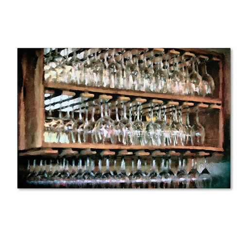 Trademark Fine Art Drinks on the House in Salmon and Turquoise by Lois Bryan 22x32 FRMLS Art (65dca6eaf99b2575f686c1ba_ud)