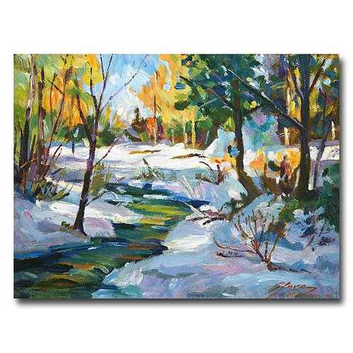 Trademark Fine Art 'Early Snowfall' 24" x 32" Canvas Art (65dca6f4f99b2575f686c1de_ud)