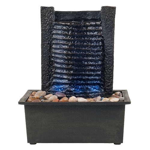 Pure Garden LED Waterfall Tabletop Fountain with LED Lights (65dca969a77e1d74aab308de_ud)