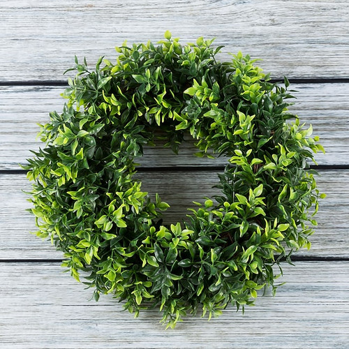 Pure Garden Artificial Basil Leaf Wreath 11.5" Green (M150125)