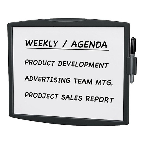 Fellowes Partition Additions Graphite Dry-Erase Whiteboard, Plastic Frame, 1' x 1' (75905)