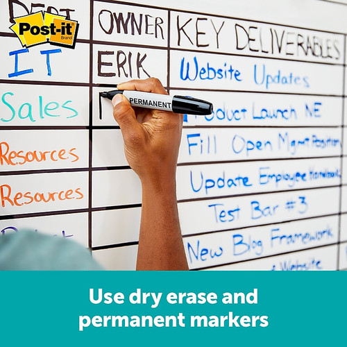 Post-it Flex Write Surface, The Permanent Marker Whiteboard Surface, 4' x 3' (FWS4X3)