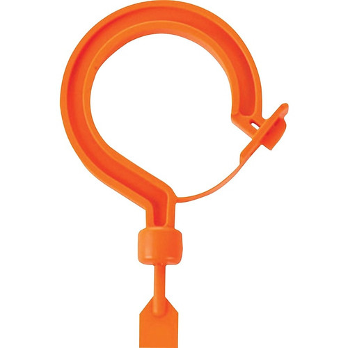 Ergodyne Squids Tie Hook With Large Locking Hook Attachment, 44 lb. Capacity, Hi-Vis Orange, 6/Carton (33402)