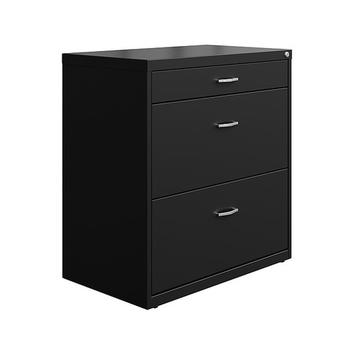 Space Solutions 3-Drawer Lateral File Cabinet, Letter/Legal Size, Lockable, 31.88"H x 30"W x 17.63"D, Black (25070)