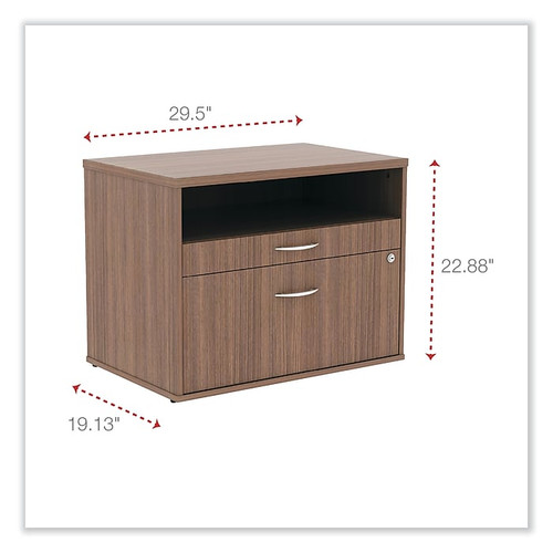 Alera®,  Open Office Series Low File Cabinet Credenza, 29 1/2×19 1/8×22 7/8,Modern Walnut (65dcaf6fdf0e5999ef9f782b_ud)