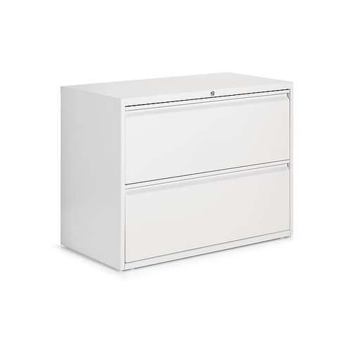 Global 9300 Plus Series 2-Drawer Lateral File Cabinet, Locking, Letter/Legal, Designer White, 36" (TD9336P-2F1H-DWT)