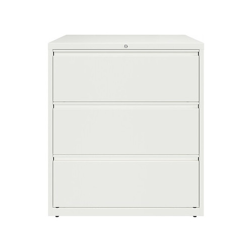 Hirsh HL10000 Series 3-Drawer Lateral File Cabinet, Locking, Letter/Legal, White, 36" (23701)