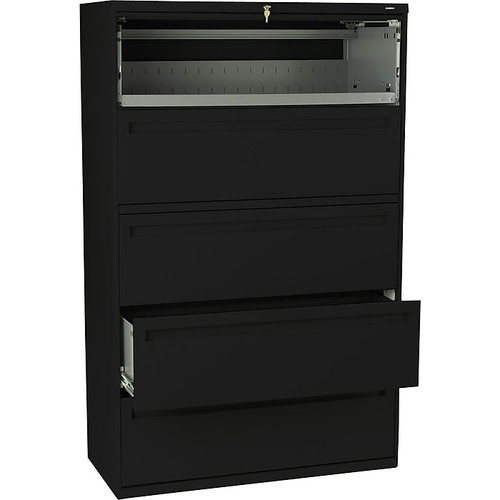 HON Brigade 700 Series 5-Drawer Lateral File Cabinet, Letter/Legal, Black, 42" (HON795LP)