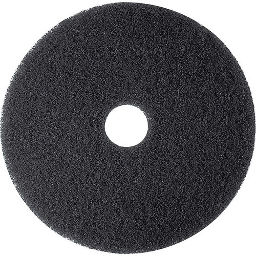 3M Low-Speed Floor Pad, High Productivity Stripping Pad 7300, Black, 15", 5/Carton (730015)