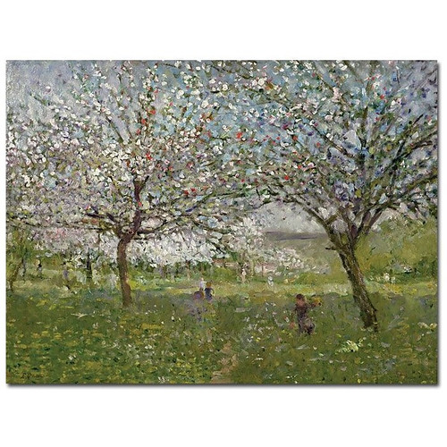 Trademark Global Ernest Quost "Apple Trees in Flower" Canvas Art, 26" x 32" (65dcb72ff638b16909619c55_ud)